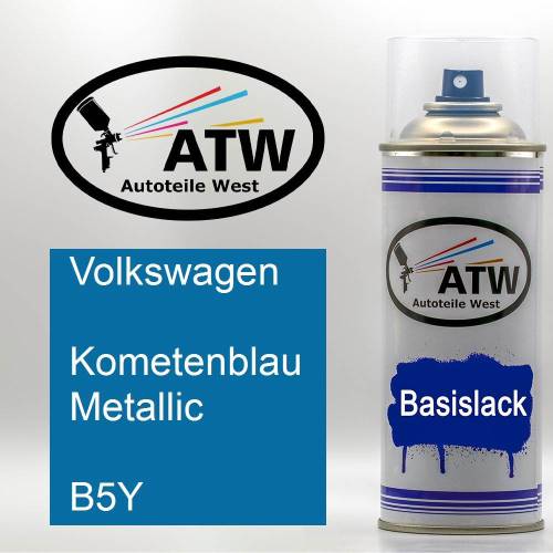 Volkswagen, Kometenblau Metallic, B5Y: 400ml Sprühdose, von ATW Autoteile West.